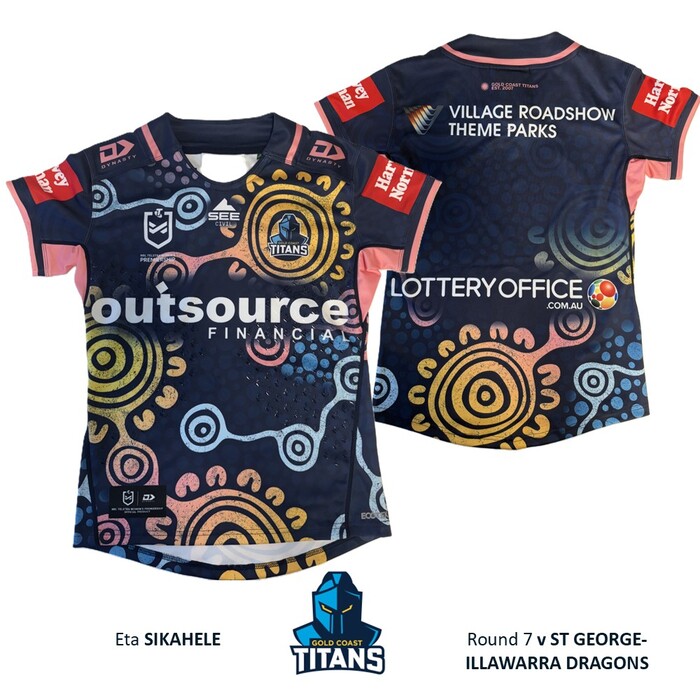 Photo of Eta Sikahele #15 Gold Coast Titans 2026 Indigenous Jersey
