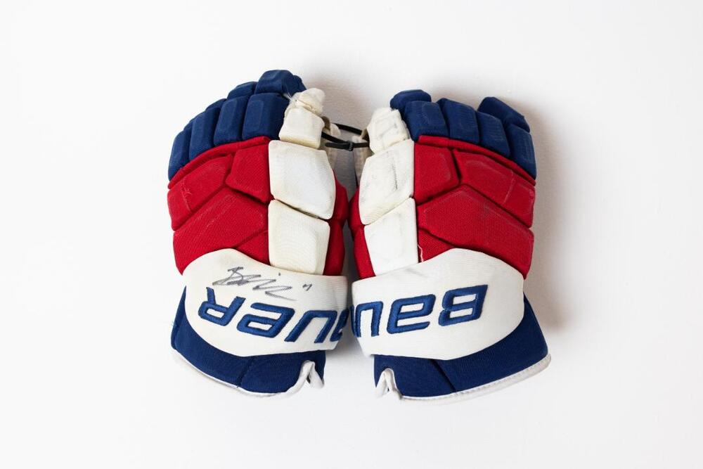 Signed and Game-Used Bauer Gloves by #4 Braden Schneider - New York Rangers