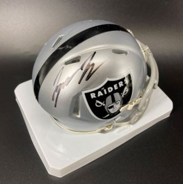 NFL - Raiders Tyree Wilson signed mini helmet