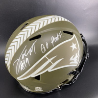 Red Cross - Patriots Joe Milton Signed STS Authentic Speed Helmet