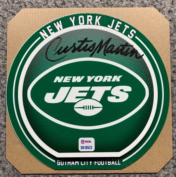 HOF - Jets Curtis Martin Signed 3D Metal Wall Art (8x8)