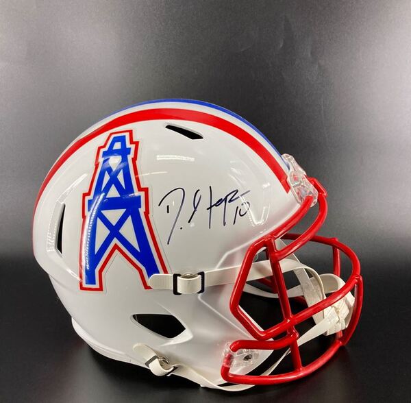 Titans - DeAndre Hopkins Signed Oilers Replica Helmet - Unauthenticated