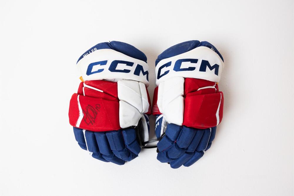 Signed and Game-Used CCM Gloves by #10 JT Miller - New York Rangers
