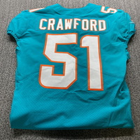 NFL - Dolphins James Crawford Game Cut Jersey Size 42