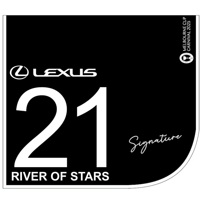 Photo of #21 River of Stars - Beau Mertens Signed Lexus Melbourne Cup Saddlecloth