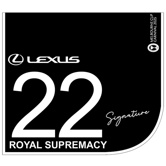 Photo of #22 Royal Supremacy - Robbie Dolan Signed Lexus Melbourne Cup Saddlecloth
