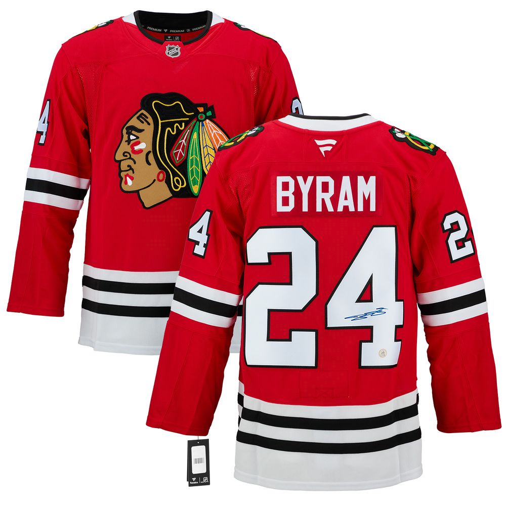 Bowen Byram Autographed Chicago Blackhawks Fanatics Premium Jersey