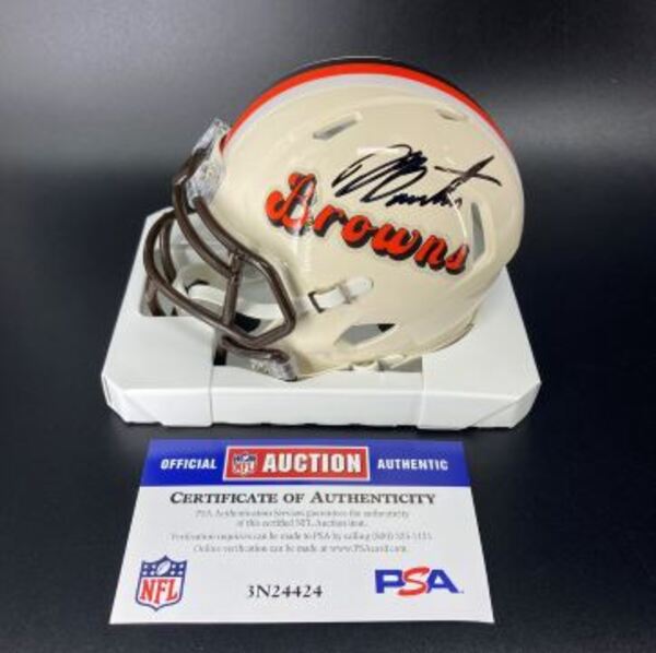NFL - Browns Denzel Boston Signed Retro Mini Helmet