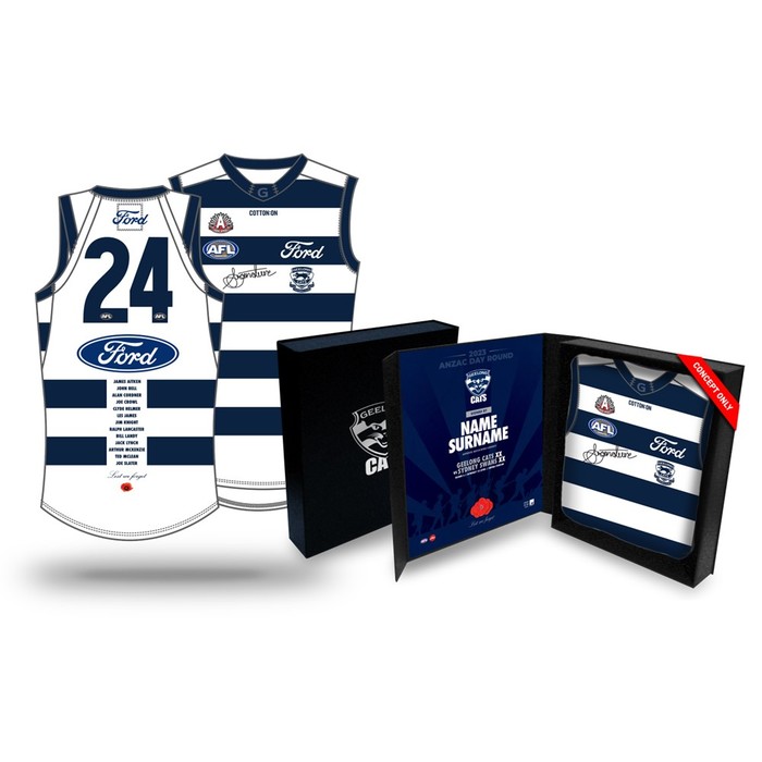 Sam Menegola Geelong Cats ANZAC Day Round Signed Player Guernsey