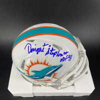 HOF - Dolphins Dwight Stephenson Signed Mini Helmet with HOF 98 Inscription