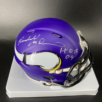 HOF - Vikings Randall McDaniel Signed Mini Helmet with HOF 09 Inscription