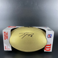 NFL - Patriots Ja'Lynn Polk Signed Gold Composite Football