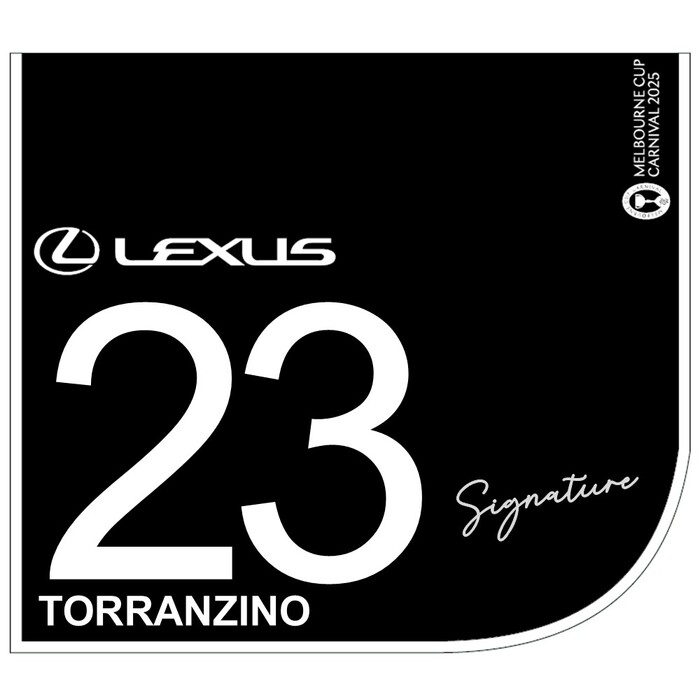 Photo of #23 Torranzino - Celine Gaudray Signed Lexus Melbourne Cup Saddlecloth