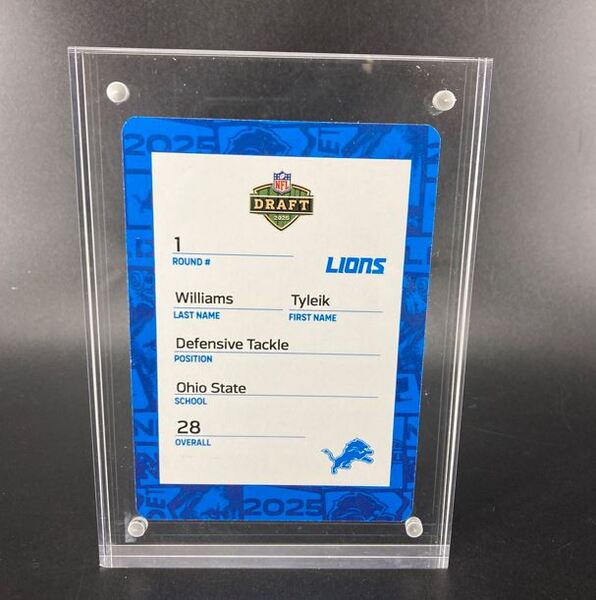 NFL - Lions Tyleik Williams Special Edition 2025 Draft Card 1 of 2