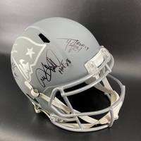 HOF - Patriots Multi Signed Replica Slate Speed Helmet Signed by Derrell...