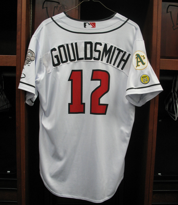 #12 Gunner Gouldsmith / Garrett Irvin Size L Lansing Lugnuts - Home White Jersey