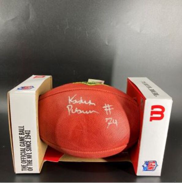 NFL - Dolphins Kadyn Proctor Signed Authentic Football with Draft Logo