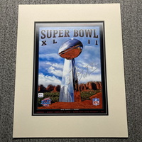 Legends - Giants Michael Strahan Signed Matted Super Bowl XLII Program P...