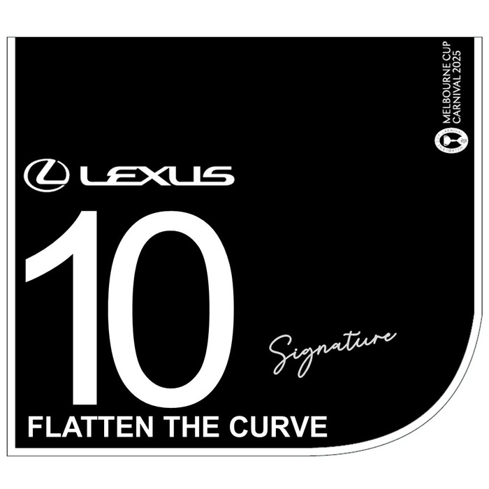 Photo of #10 Flatten The Curve - Thore Hammer Hansen Signed Lexus Melbourne Cup Saddlecloth