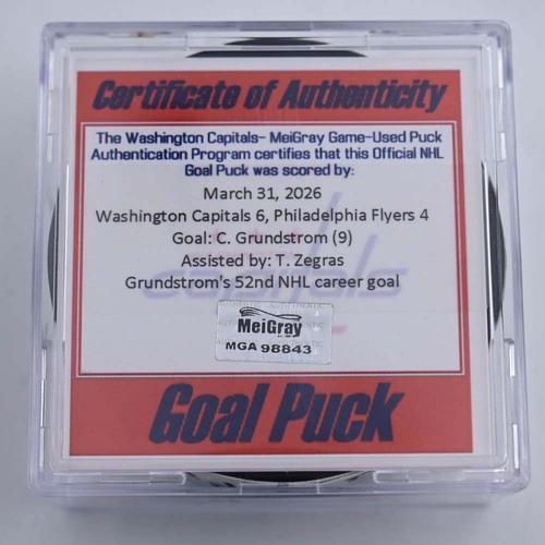 Image of Grundstrom, Carl - Philadelphia Flyers - March 31, 2026 at Washington Capitals (Capitals Logo)