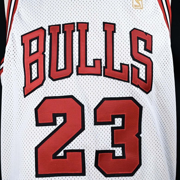 Close-Up of Michael Jordan Jersey Photo-Matched to 1997 Regular Season.