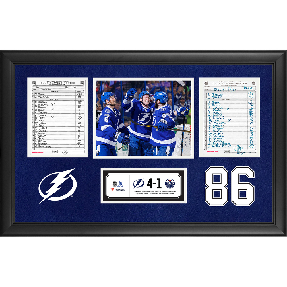 Tampa Bay Lightning Framed Original LineUp Cards From February 21