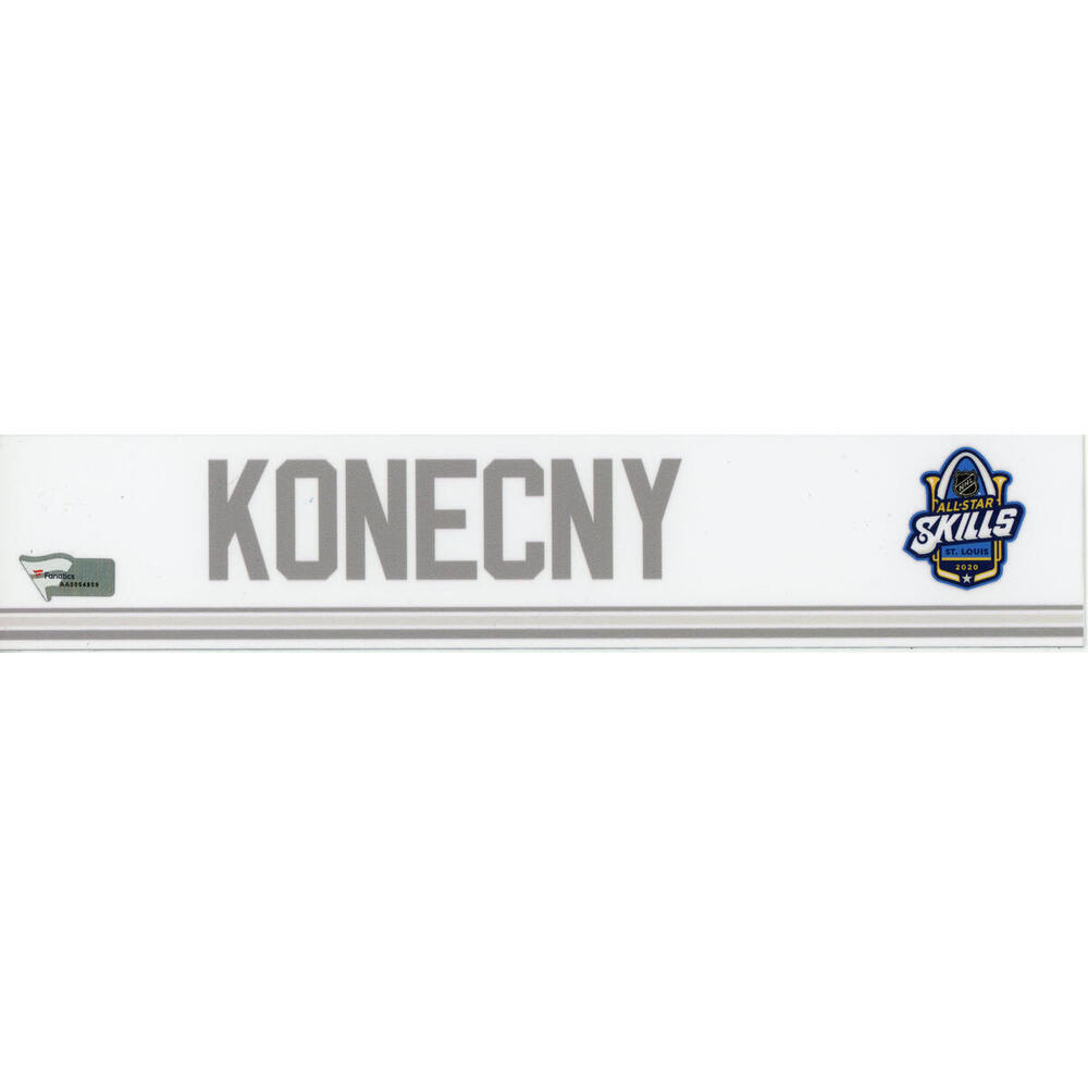 Travis Konecny Philadelphia Flyers Autographed Player-Issued White Nameplate from the 2020 NHL All-Star Skills Competition on January 24, 2020 - Size 10