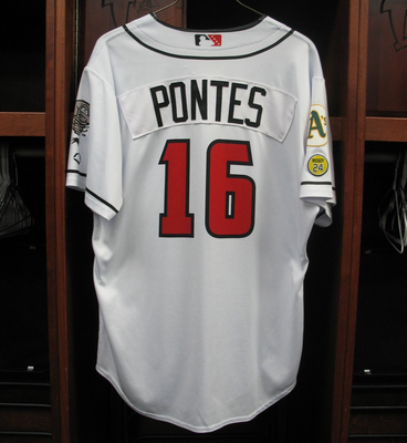 #16 Blaze Pontes Size L Lansing Lugnuts - Home White Jersey