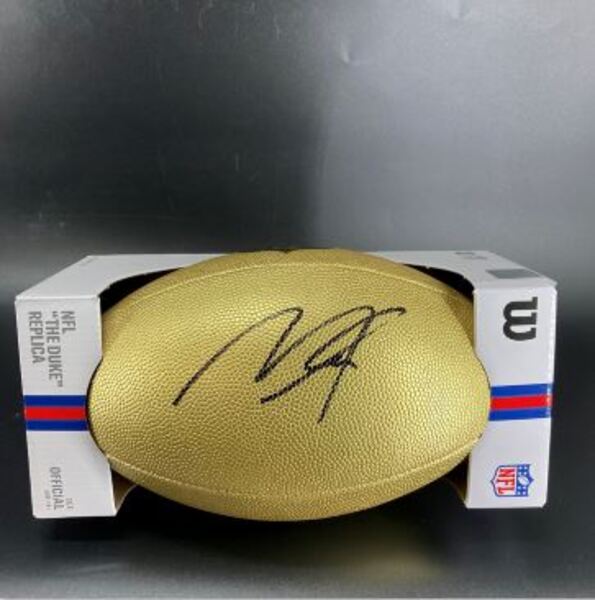 NFL - Eagles Makai Lemon Signed Authentic Football with Draft Logo