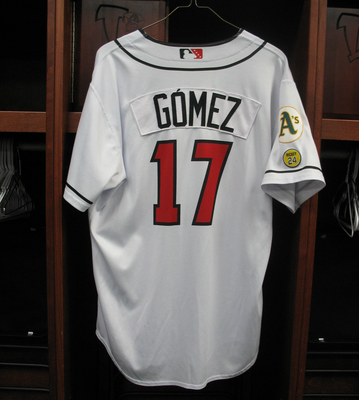 #17 Henry Gomez Size L Lansing Lugnuts - Home White Jersey