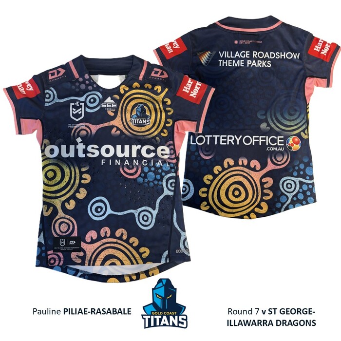 Photo of Pauline Piliae-Rasabale #18 Gold Coast Titans 2026 Indigenous Jersey