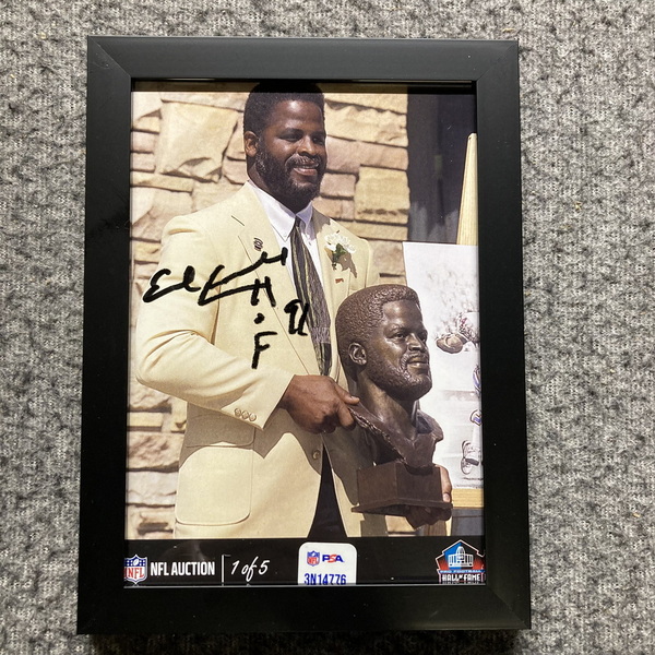 HOF - Oilers Earl Campbell NFL Auction Exclusive Signed 5x7 Framed Photo...