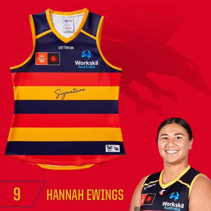 Hannah Ewings #9 Adelaide Crows 2025 Home Guernsey