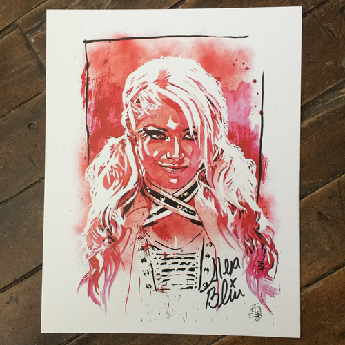 Alexa Bliss SIGNED 11 x 14 Rob Schamberger Print