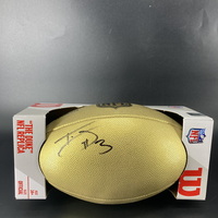 NFL - Giants Tyrone Tracy Jr. Signed Gold Composite Football