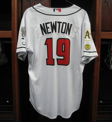 #19 Ben Newton / Nate Nankil Size L Lansing Lugnuts - Home White Jersey