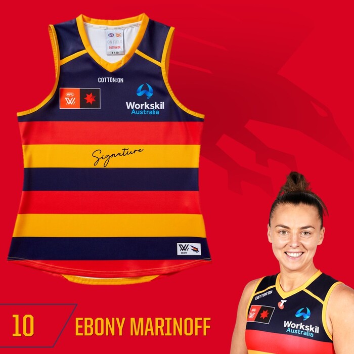 Photo of Ebony Marinoff #10 Adelaide Crows 2025 Home Guernsey