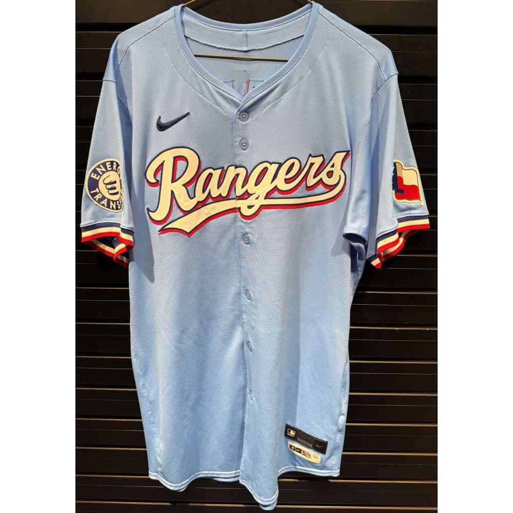Andrew Chafin #59 Texas Rangers Game-Used 2024 Light Blue