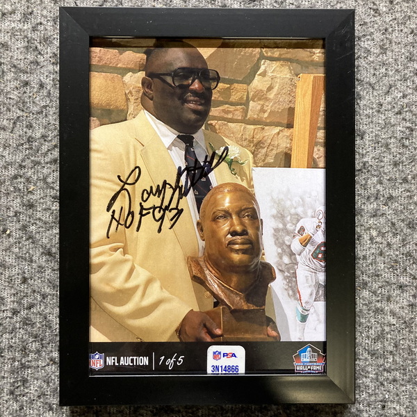 HOF - Dolphins Larry Little NFL Auction Exclusive Signed 5x7 Framed Phot...