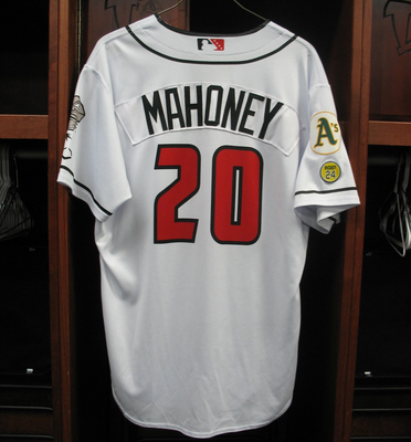 #20 Jack Mahoney / Yunior Tur Size L Lansing Lugnuts - Home White Jersey