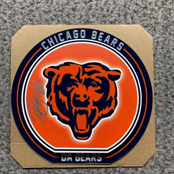 NFL - Bears Nahshon Wright Signed 3D Metal Wall Art (8x8)