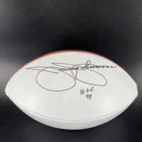 HOF - Cowboys Jimmy Johnson Signed Panel Ball With HOF 94 Inscription