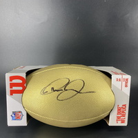 NFL - Giants Theo Johnson Signed Gold Composite Football