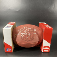NFL - Broncos Justin Simmons Signed Authentic Football with Pro Bowl Logo