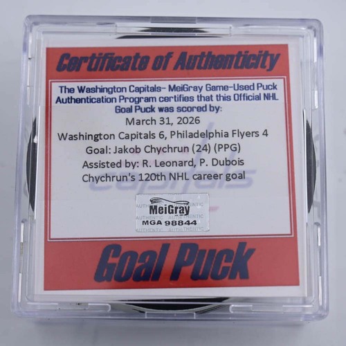 Image of Chychrun, Jakob - Washington Capitals - March 31, 2026 vs. Philadelphia Flyers (Capitals Logo)