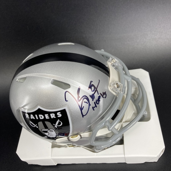 HOF - Raiders Tim Brown Signed Mini Helmet
