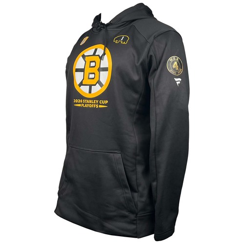 Photo of Team-Issued 2026 Playoffs Player-Worn Fanatics Bruins Hoodie - Jeremy Swayman
