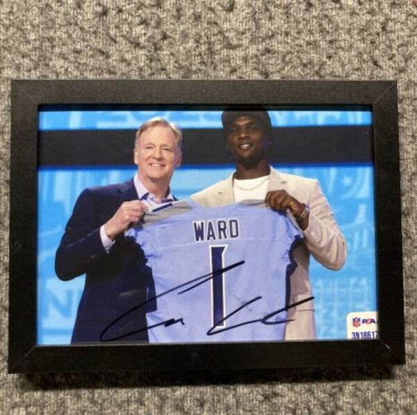 NFL - Titans Cam Ward Signed And Framed 4x6 Draft Photo