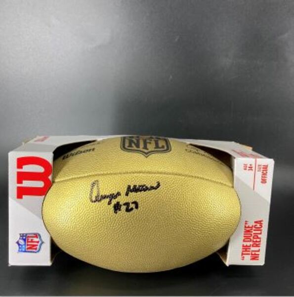 NFL - Eagles Quinyon Mitchell Signed Gold Composite Football