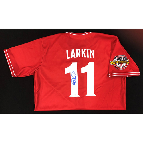 Barry Larkin - AUTOGRAPHED Game Used Jersey: Reds Hall of Fame Legends Game - Manager